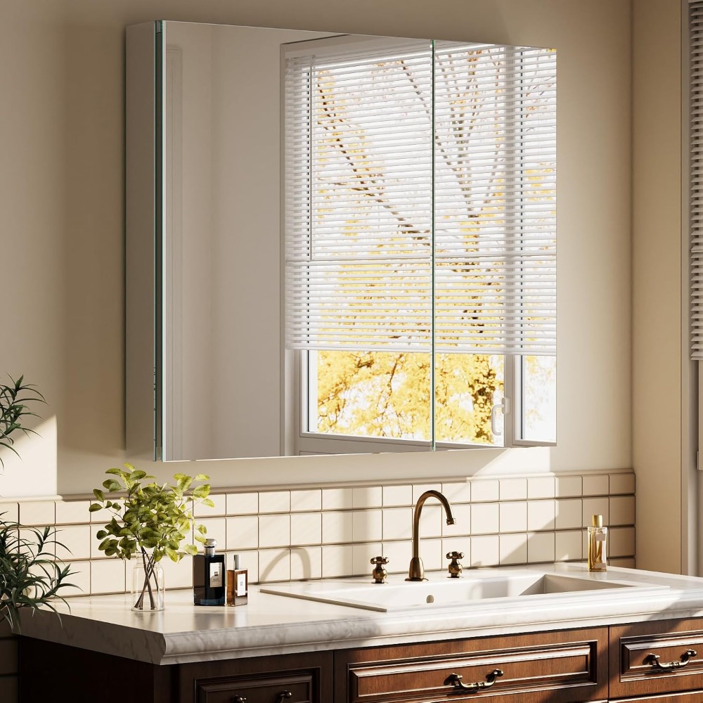 Home Bathroom Cabinets - Bathroom Medicine Cabinet with Mirror, 30