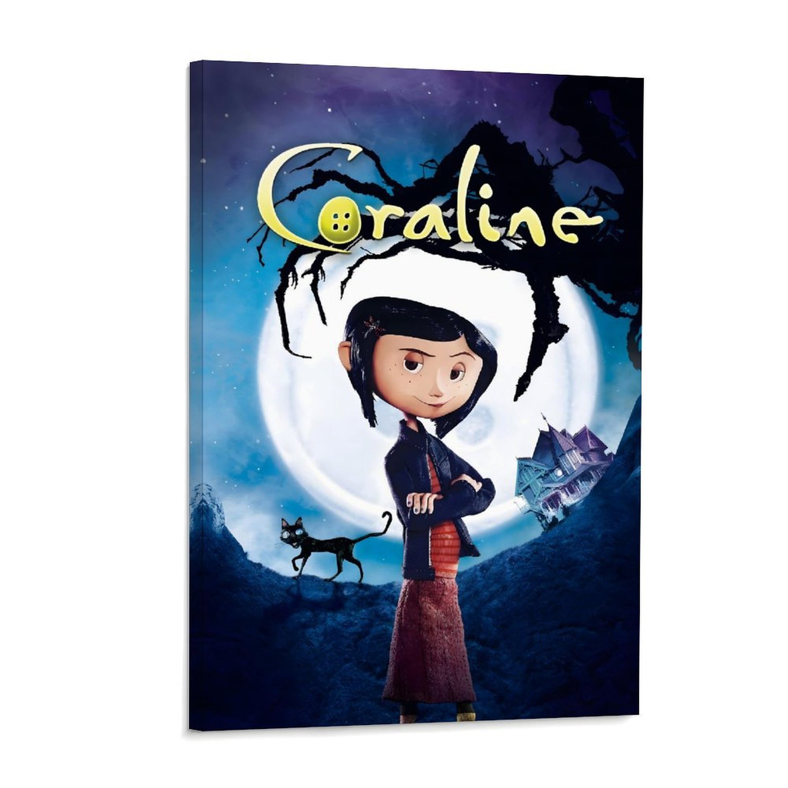 Home Bathroom Mirror - Coraline Movie Poster Fantasy Aesthetic Canvas