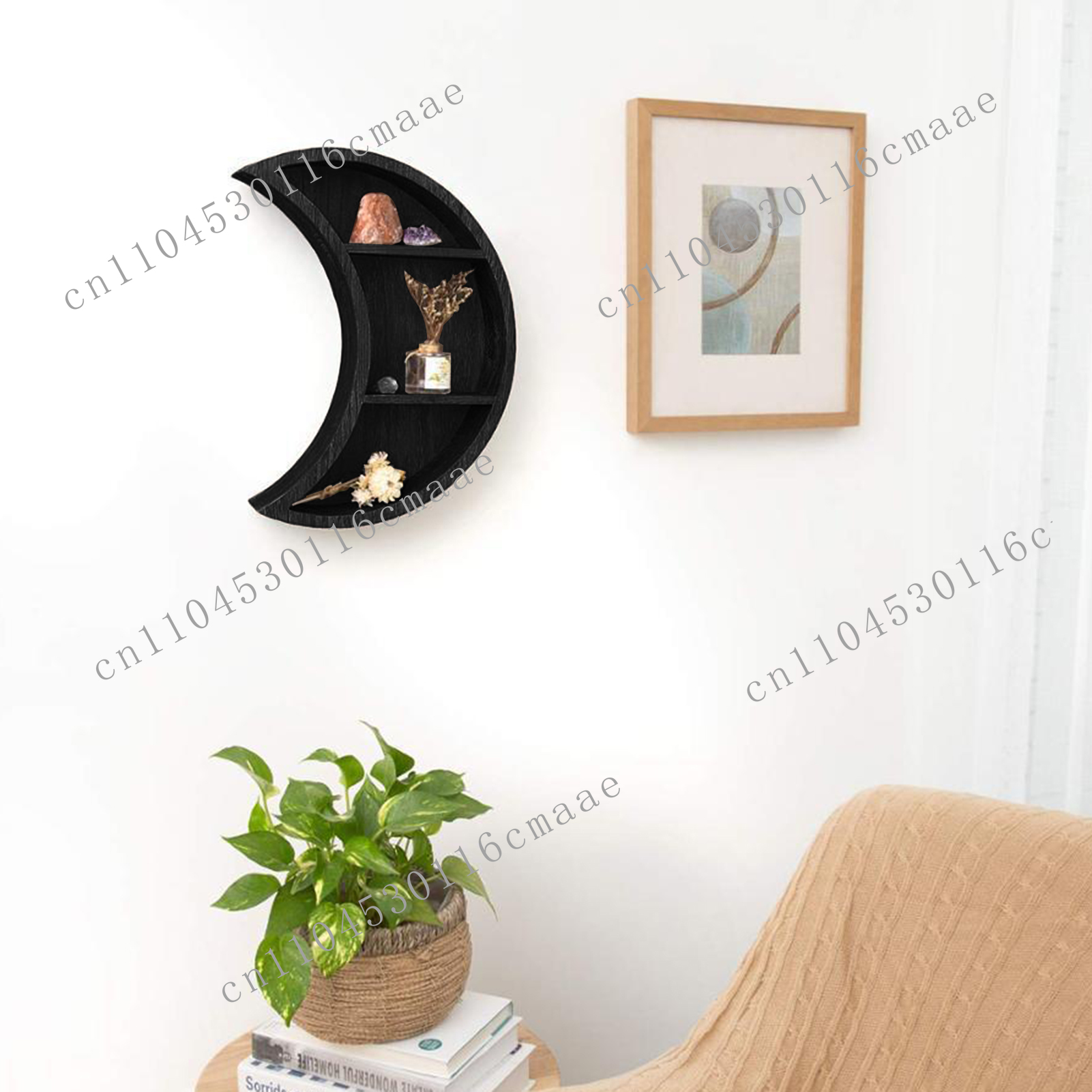 Home Essentials Bathroom Accessories - New Wooden Moon Stand Cycle Changes