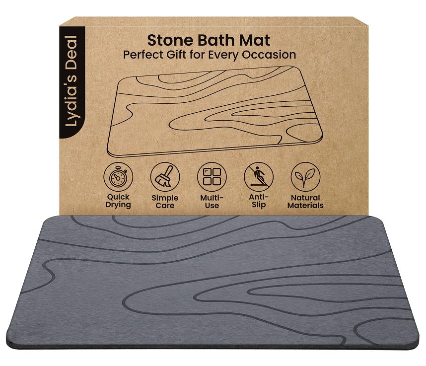 Home Essentials Bathroom Accessories - Super Absorbent Diatomaceous Earth Bath Mat