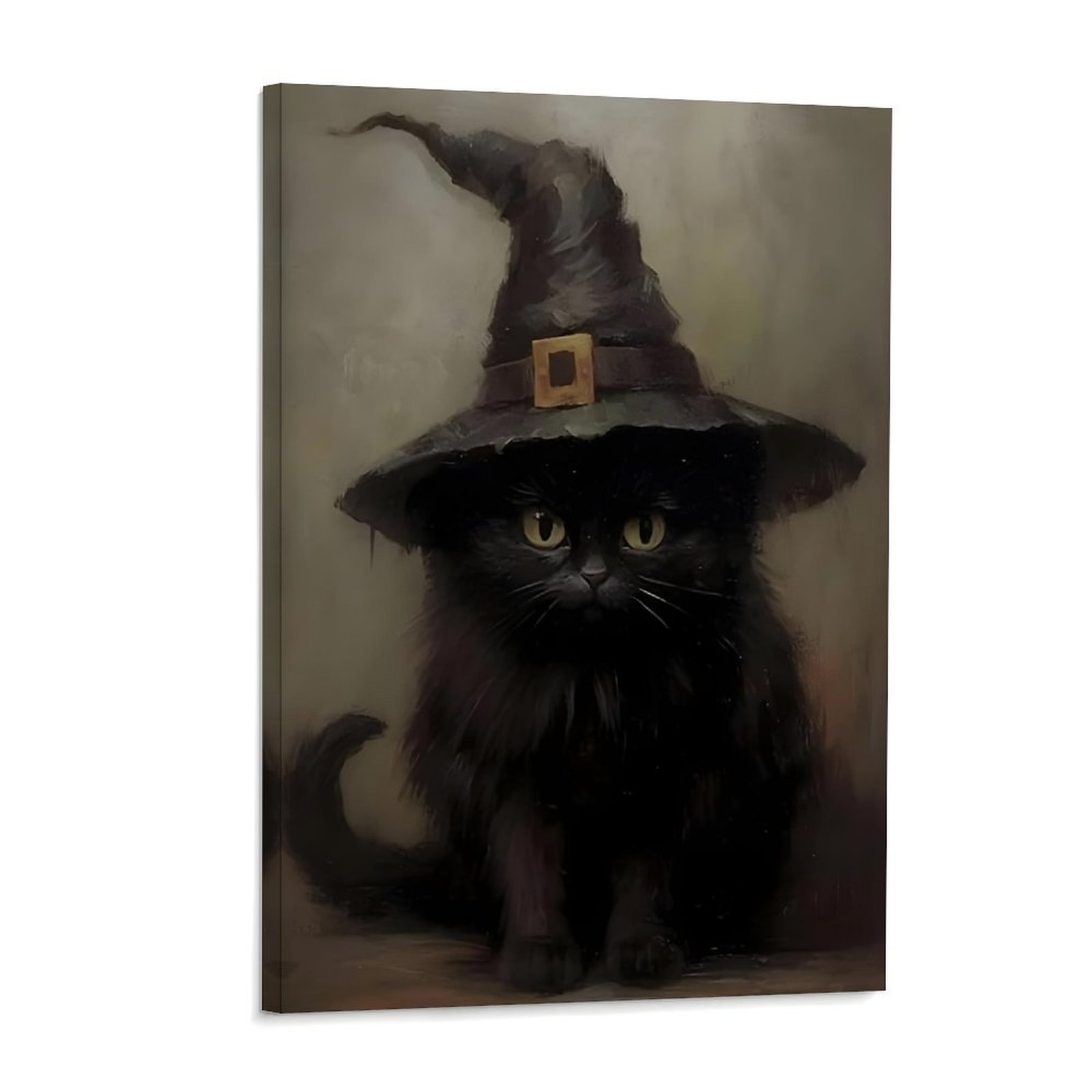 Home Bathroom Mirror - Black Cat Witch Hat Art Poster