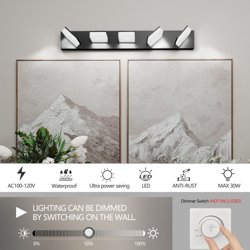 Adjustable 5-Head LED Mirror L - Home Bathroom Mirror review and price