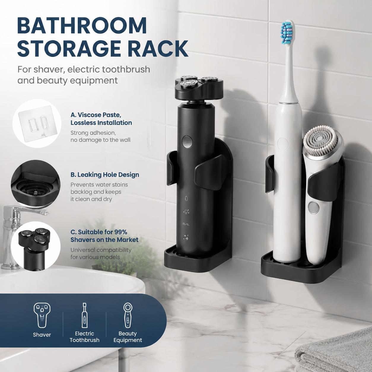 Self Adhesive No Drill Waterpr - Home Essentials Bathroom Accessories review and price
