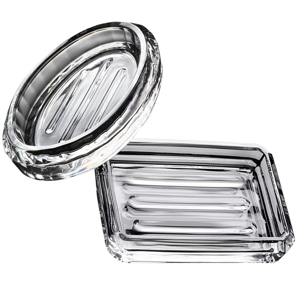 2Pcs Soap Box Transparent Glas - Home Bathroom Organizer review and price