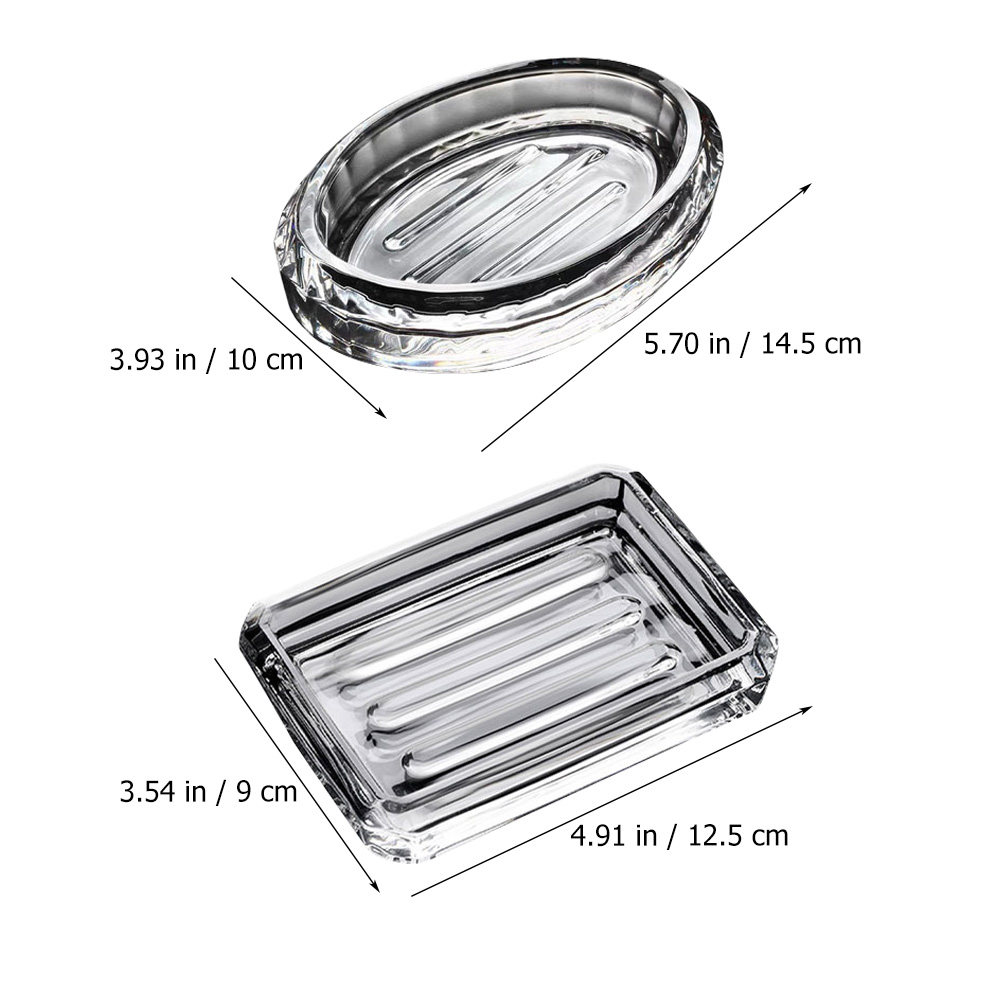 2Pcs Soap Box Transparent Glas - Home Bathroom Organizer review and price