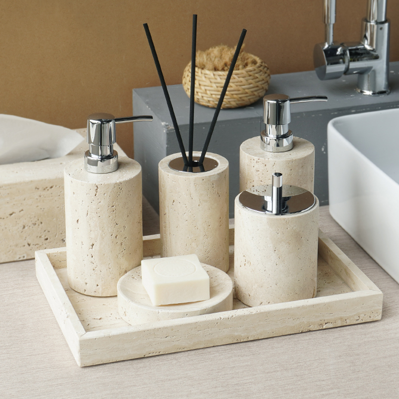 Beige Travertine Bathroom Acce - Zara Home Bathroom Set review and price