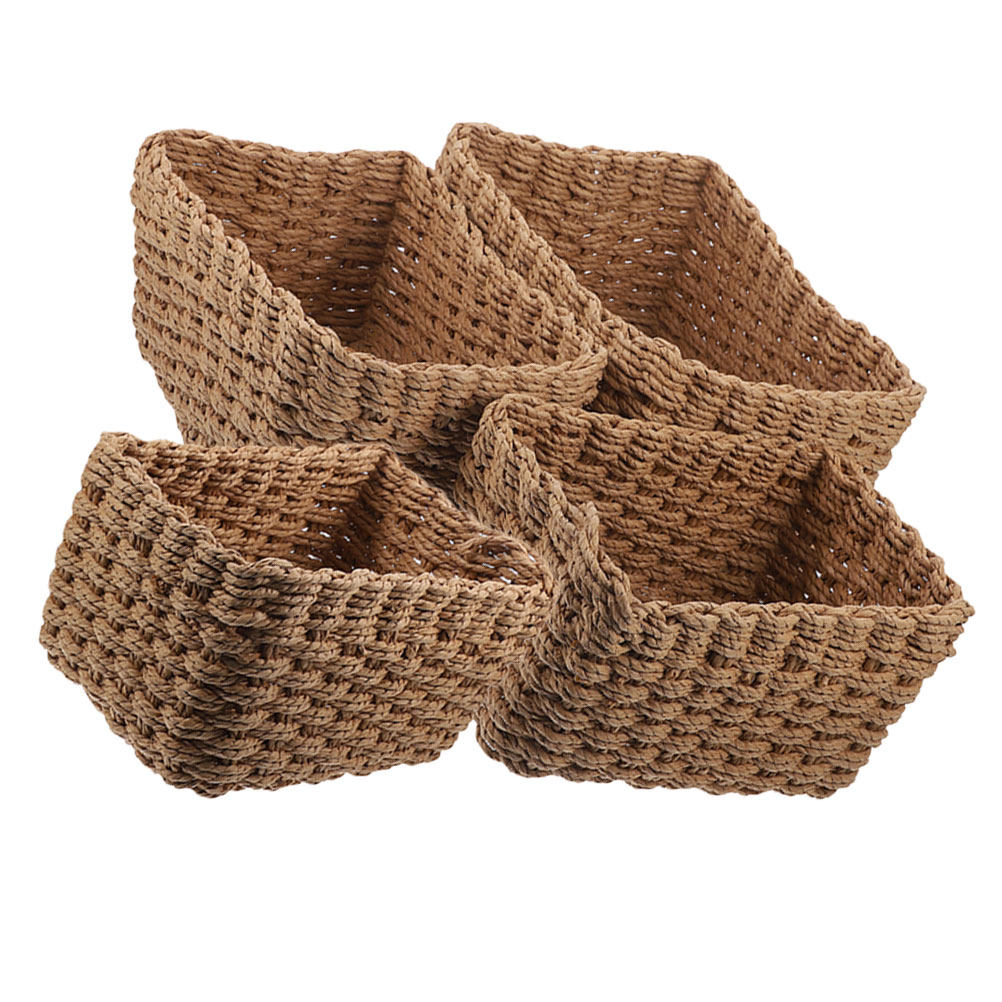 4Pcs Handwoven Storage Basket  - Home Bathroom Organizer review and price