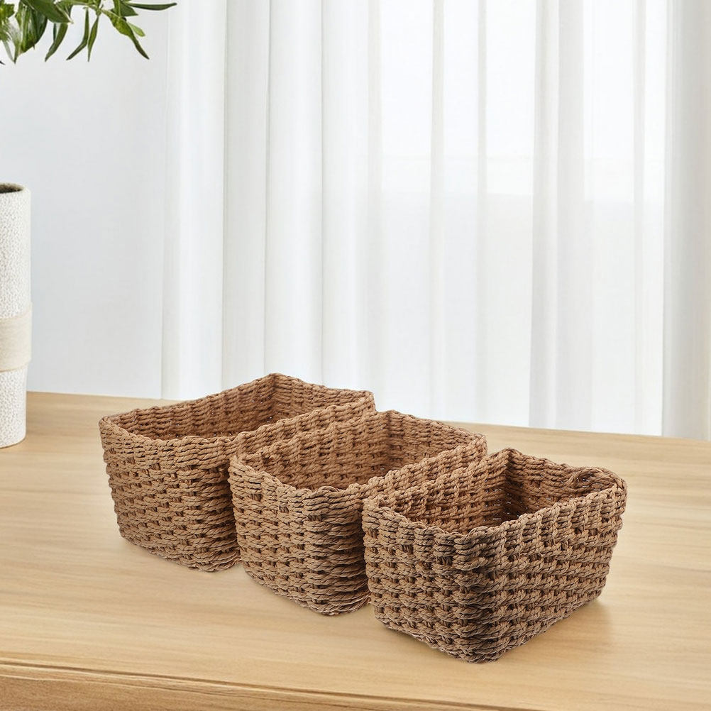 4Pcs Handwoven Storage Basket  - Home Bathroom Organizer review and price