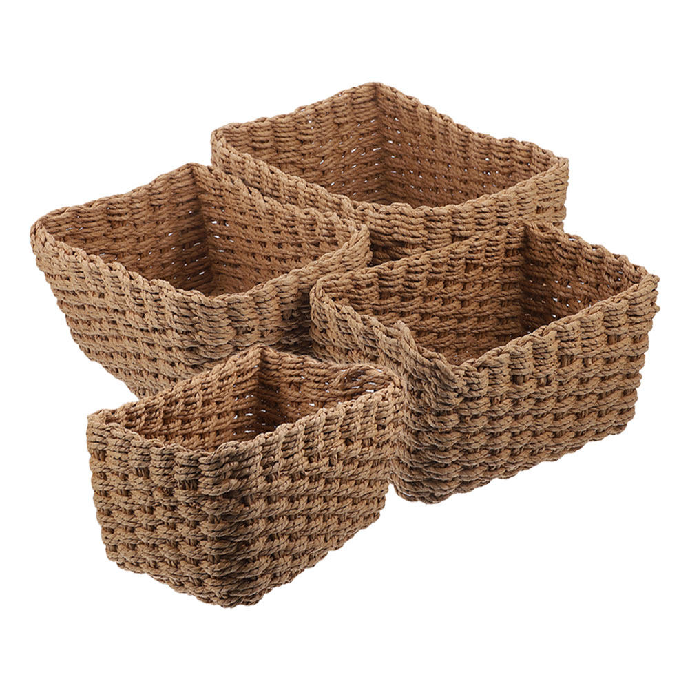 4Pcs Handwoven Storage Basket  - Home Bathroom Organizer review and price