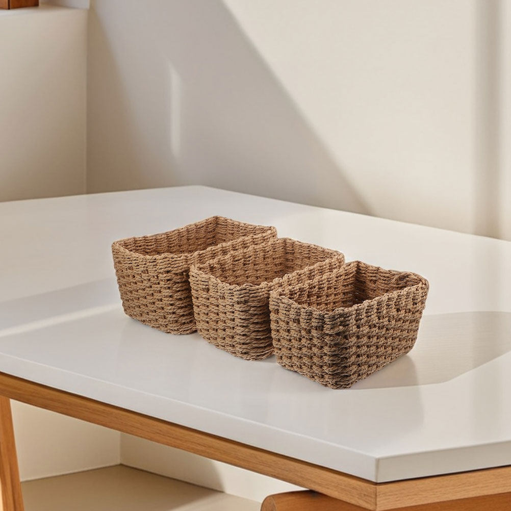 4Pcs Handwoven Storage Basket  - Home Bathroom Organizer review and price
